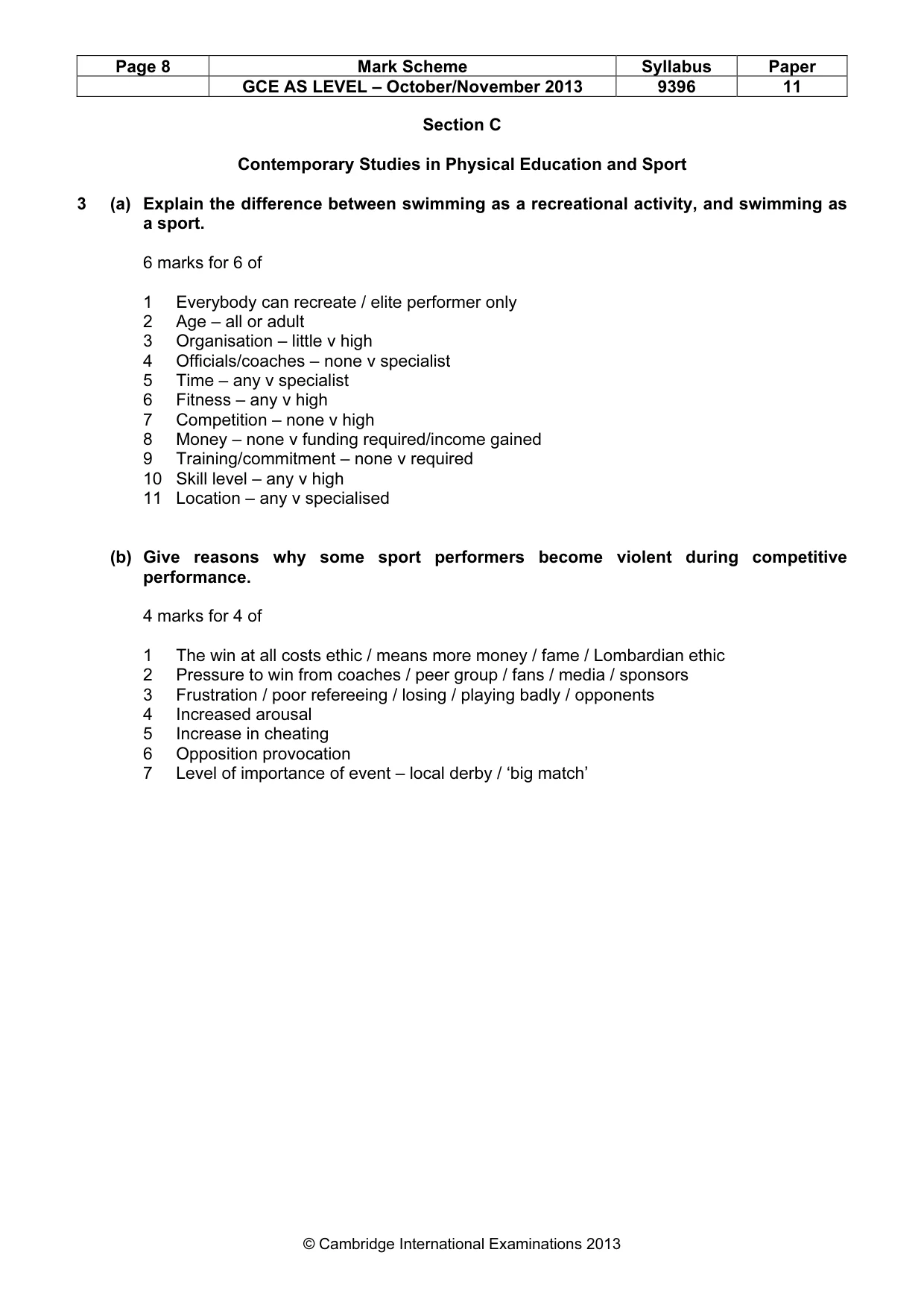 Mark scheme, page 8 of 10