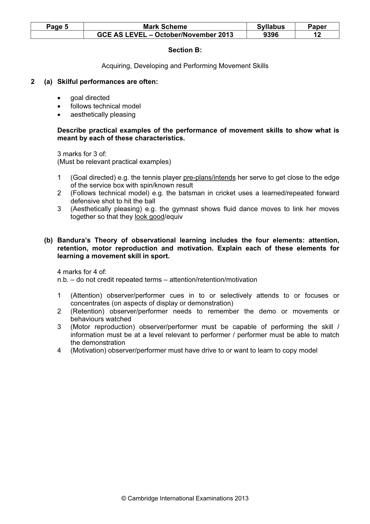 Mark scheme, page 5 of 11