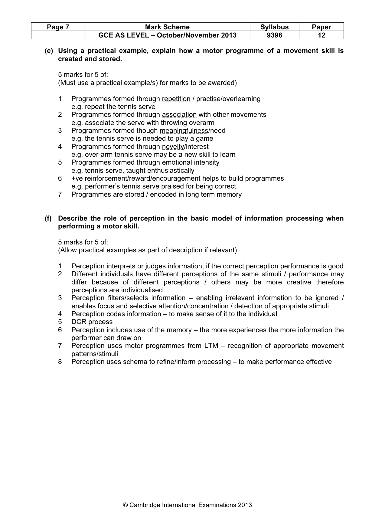 Mark scheme, page 7 of 11