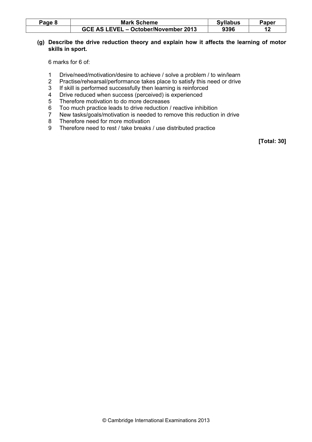 Mark scheme, page 8 of 11
