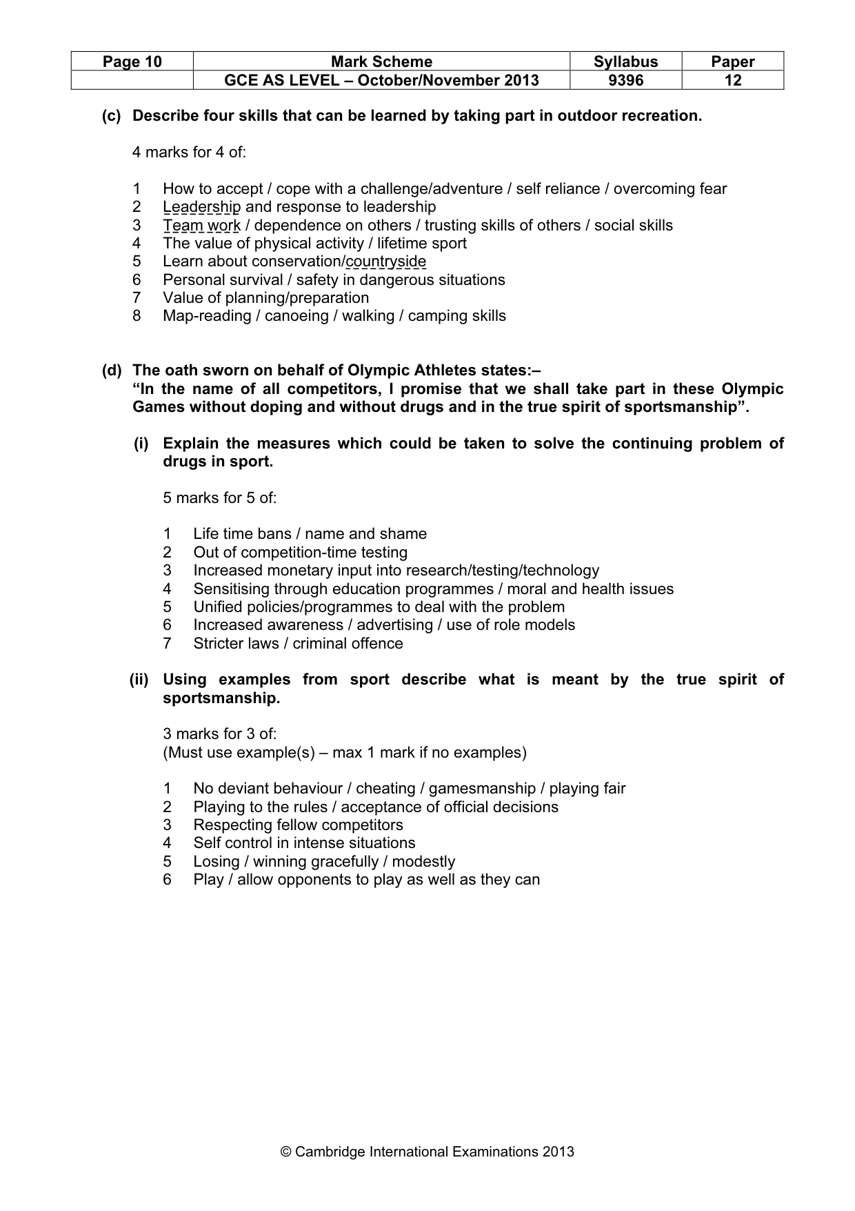Mark scheme, page 10 of 11