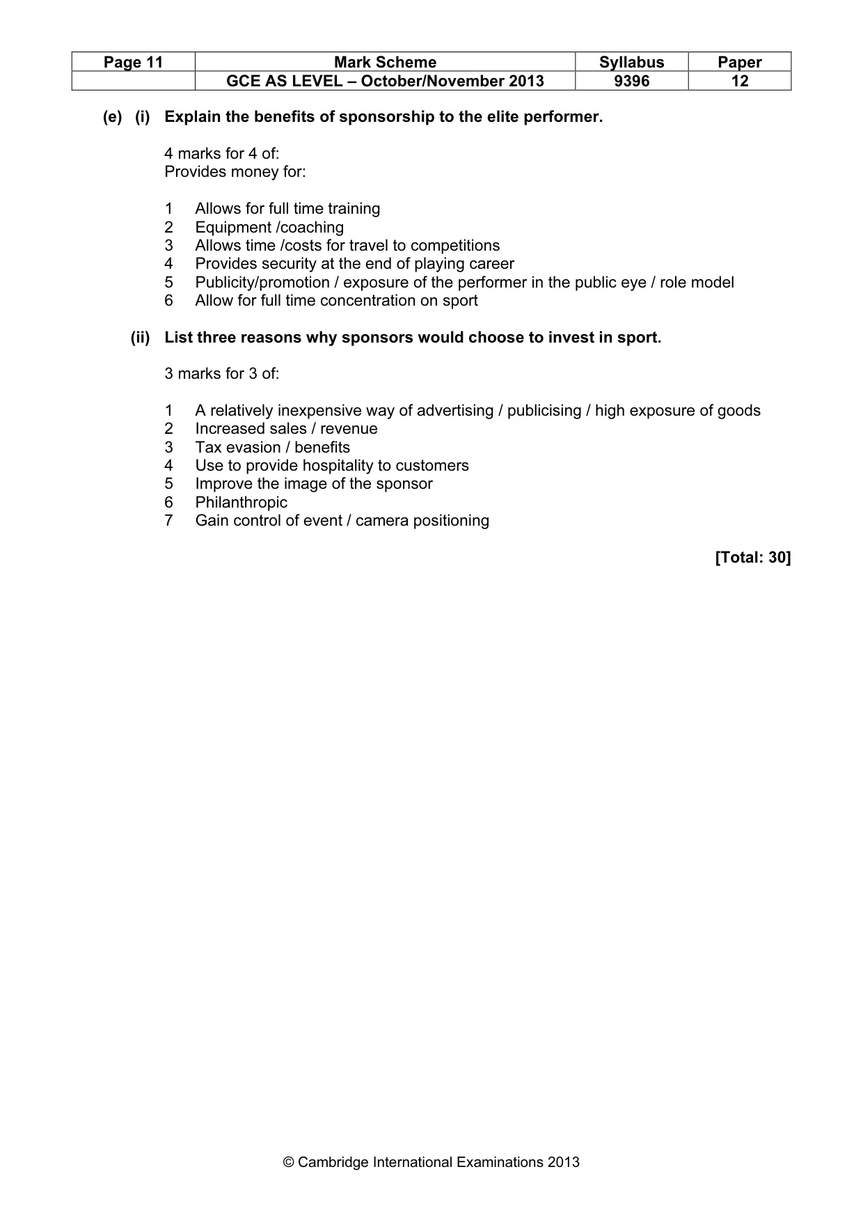 Mark scheme, page 11 of 11
