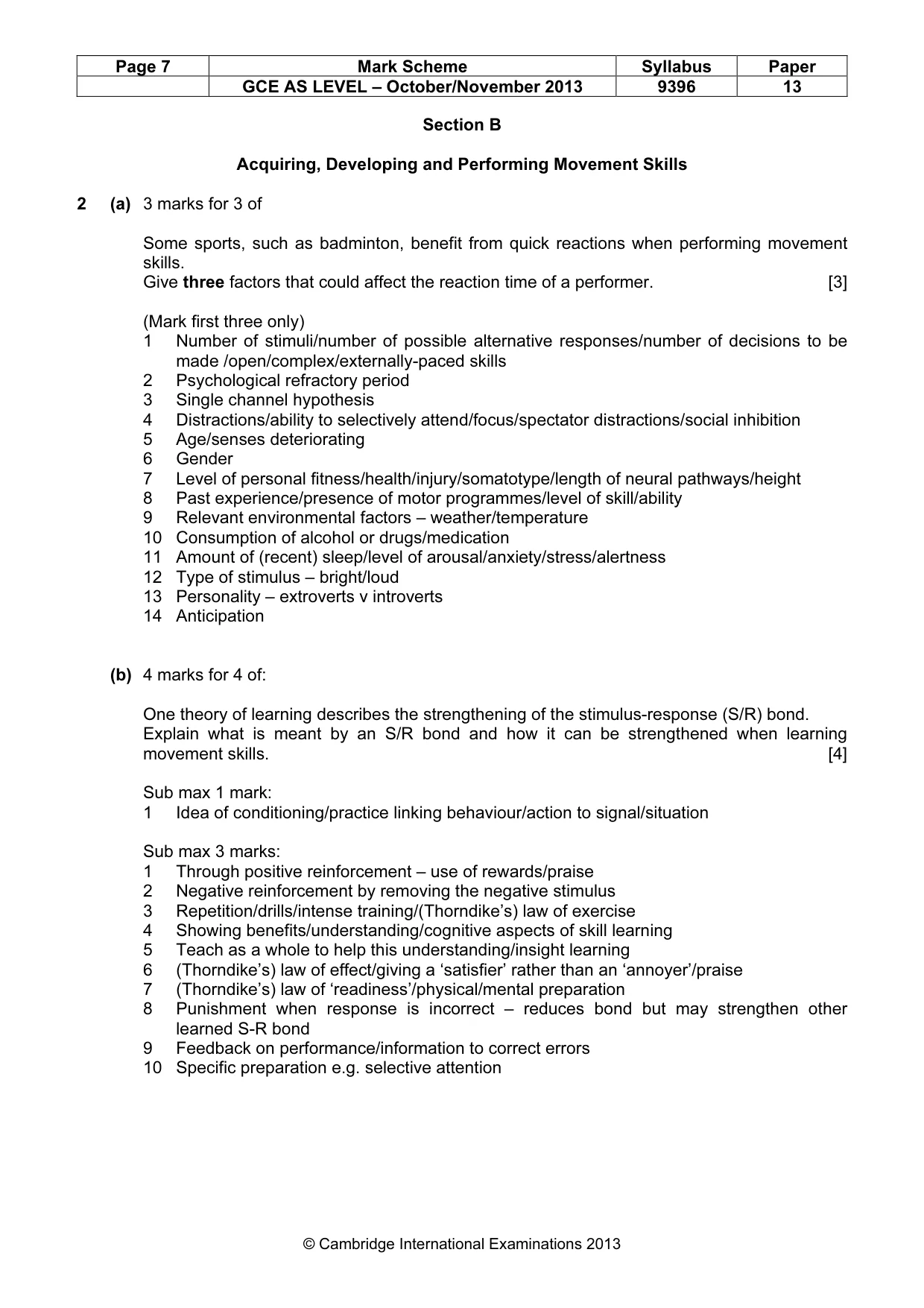Mark scheme, page 7 of 13