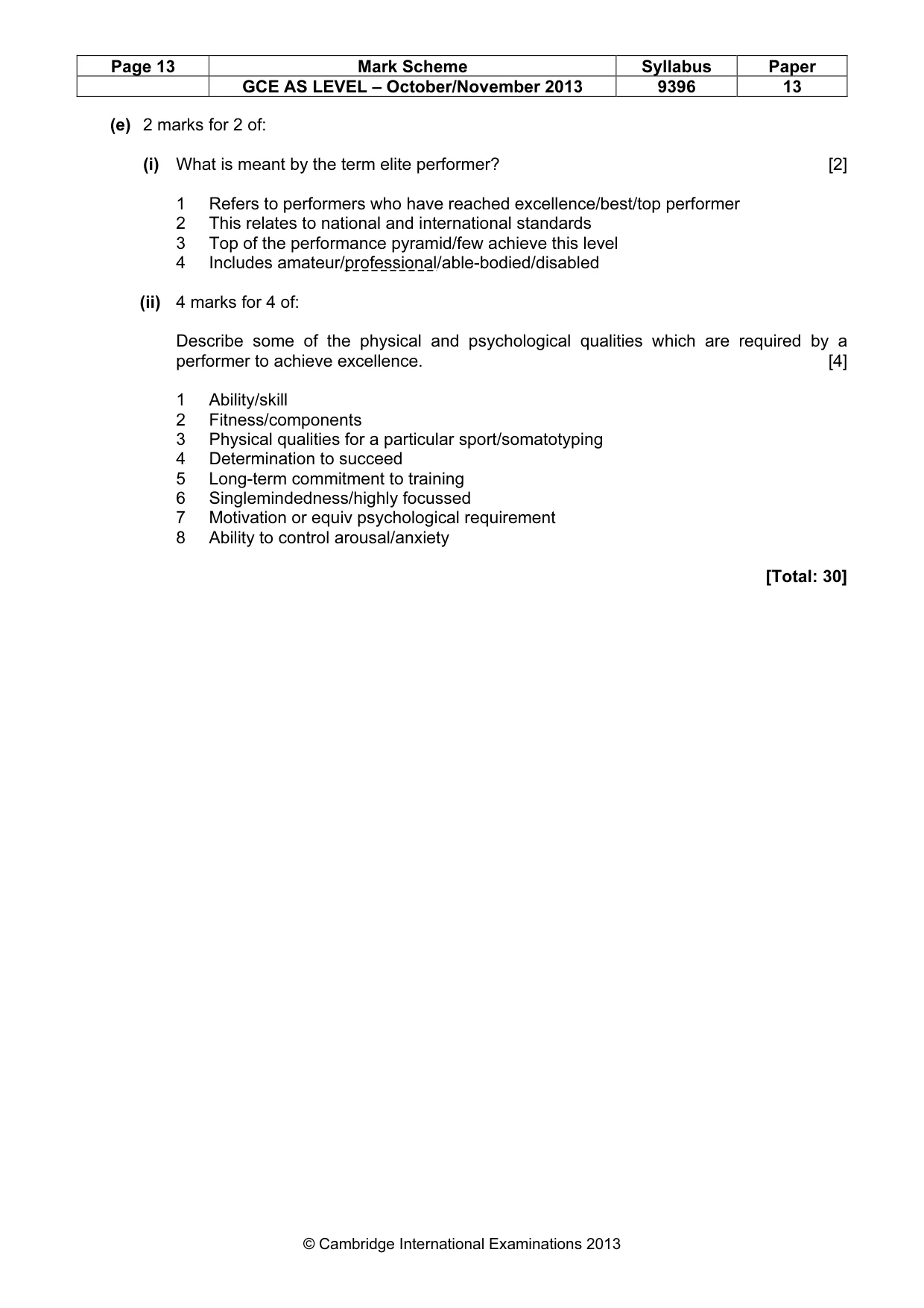 Mark scheme, page 13 of 13