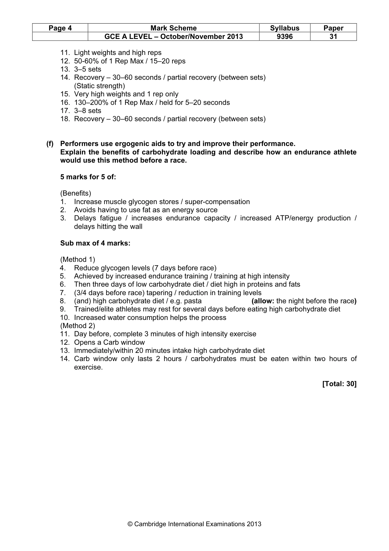 Mark scheme, page 4 of 10