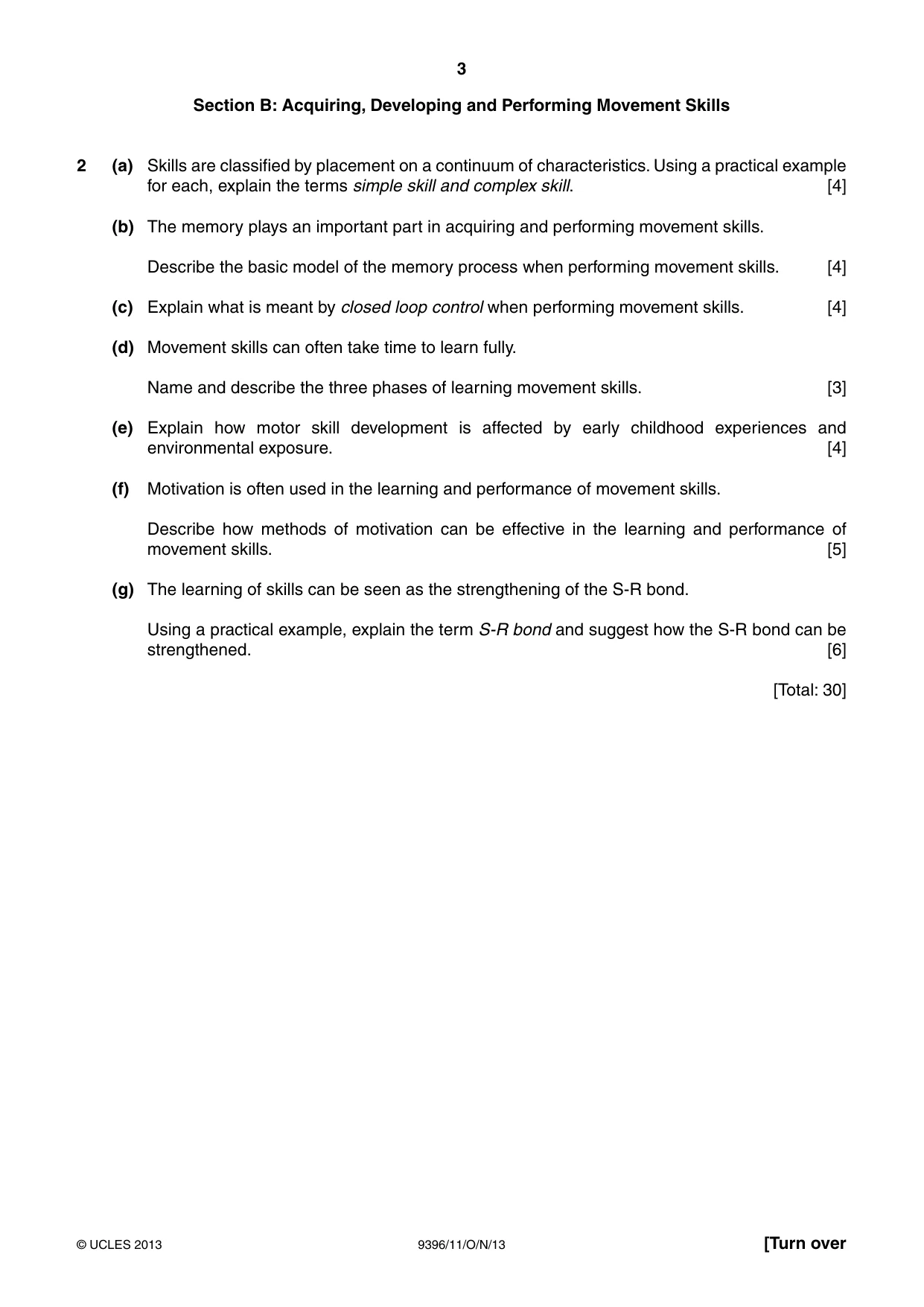 Cambridge A Level Physical Education 9396 2013 Oct/Nov Paper 1 · Variant 1 question paper, page 3 of 4
