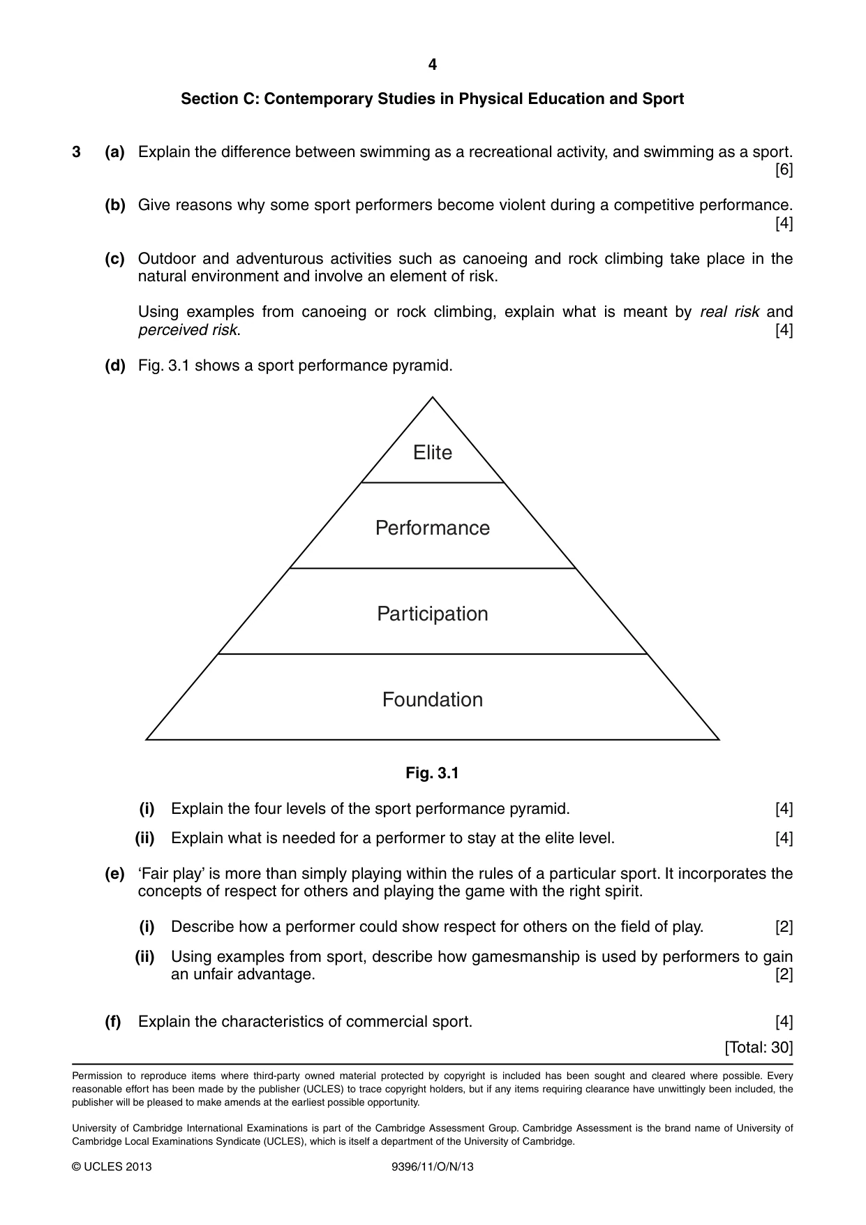 Cambridge A Level Physical Education 9396 2013 Oct/Nov Paper 1 · Variant 1 question paper, page 4 of 4