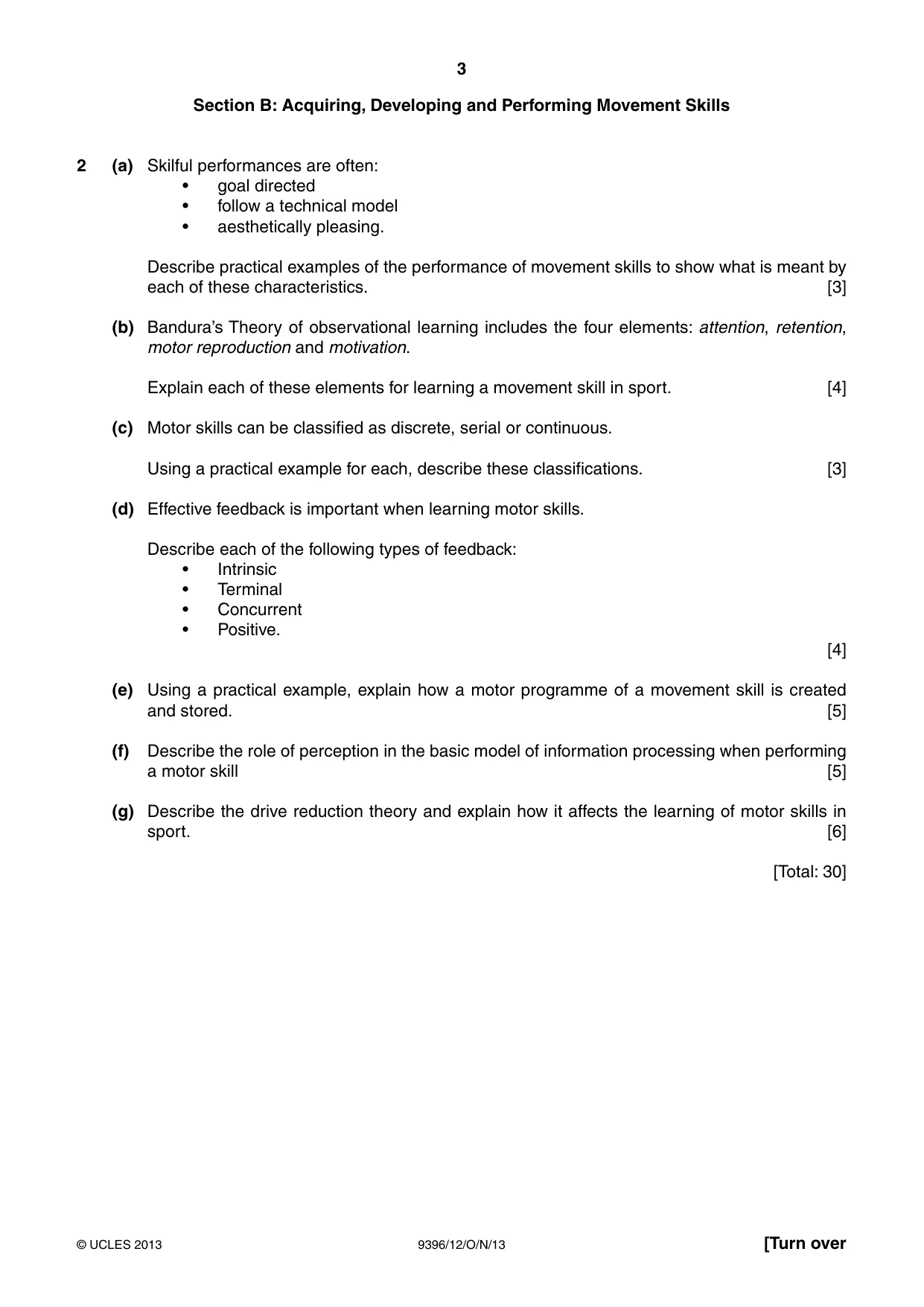 Cambridge A Level Physical Education 9396 2013 Oct/Nov Paper 1 · Variant 2 question paper, page 3 of 4