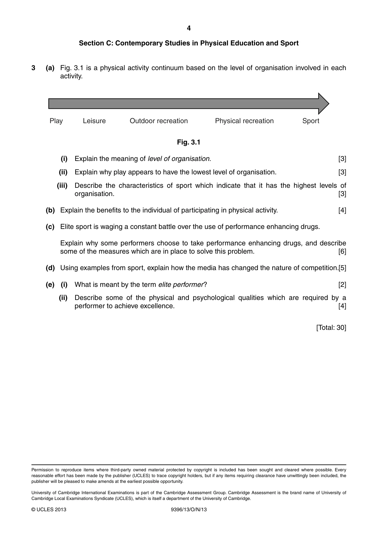 Cambridge A Level Physical Education 9396 2013 Oct/Nov Paper 1 · Variant 3 question paper, page 4 of 4