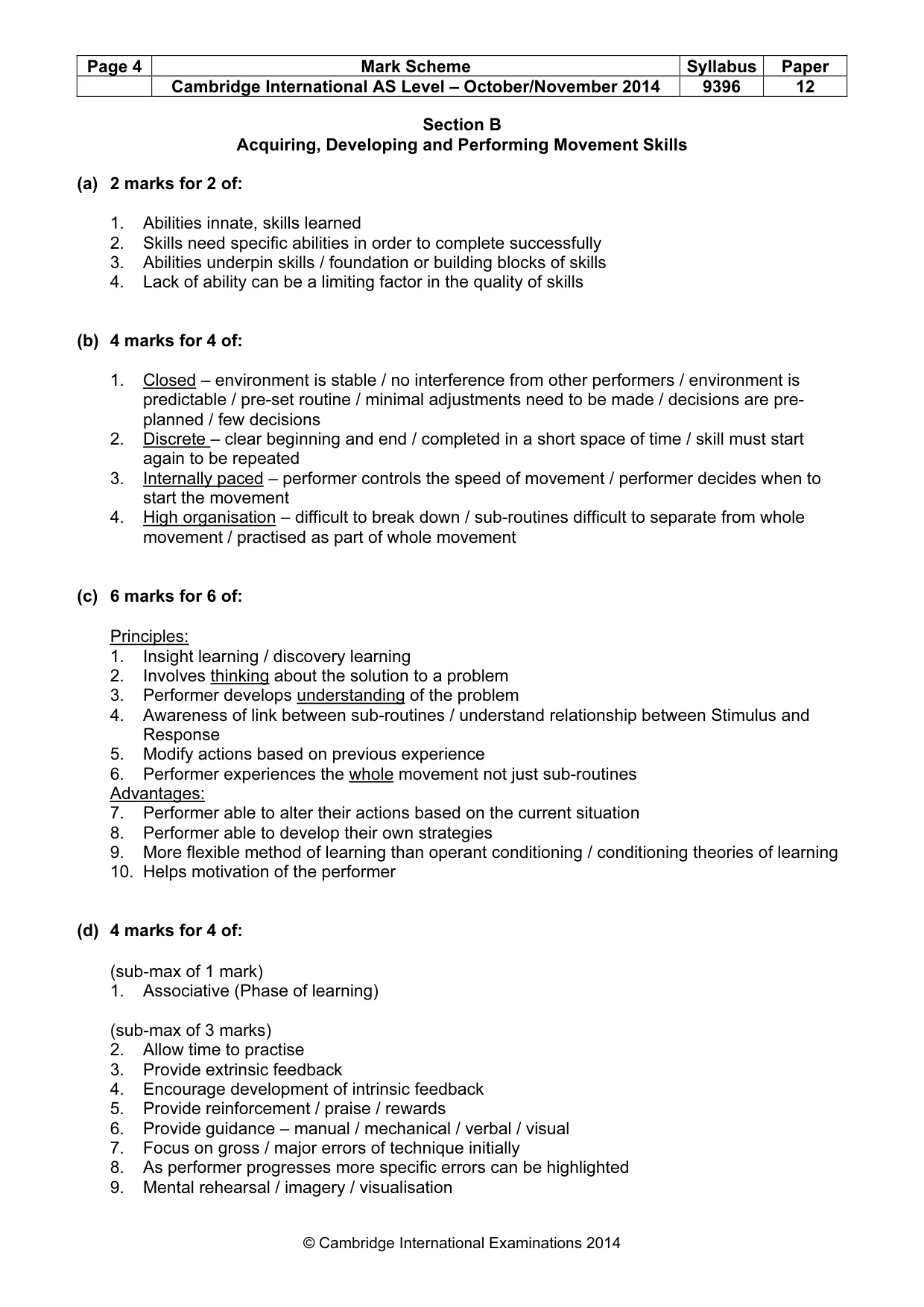 Mark scheme, page 4 of 7