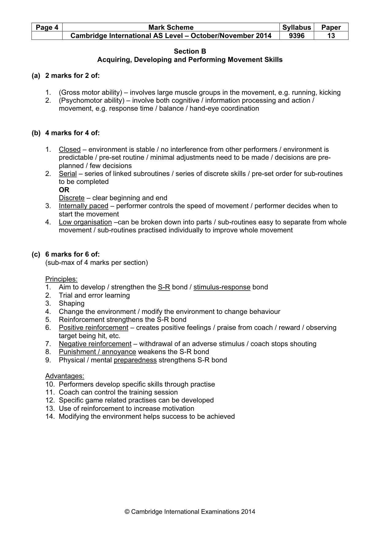 Mark scheme, page 4 of 8