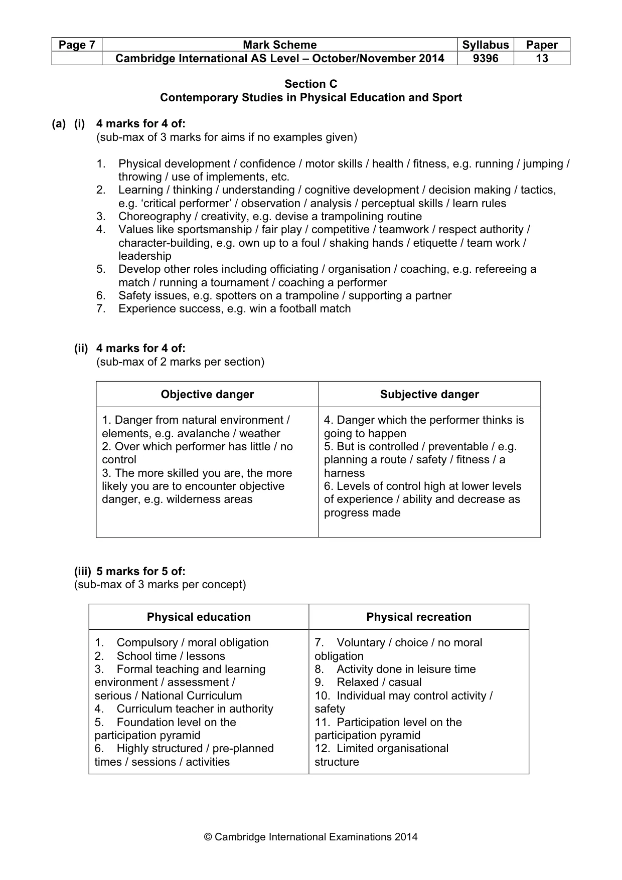 Mark scheme, page 7 of 8