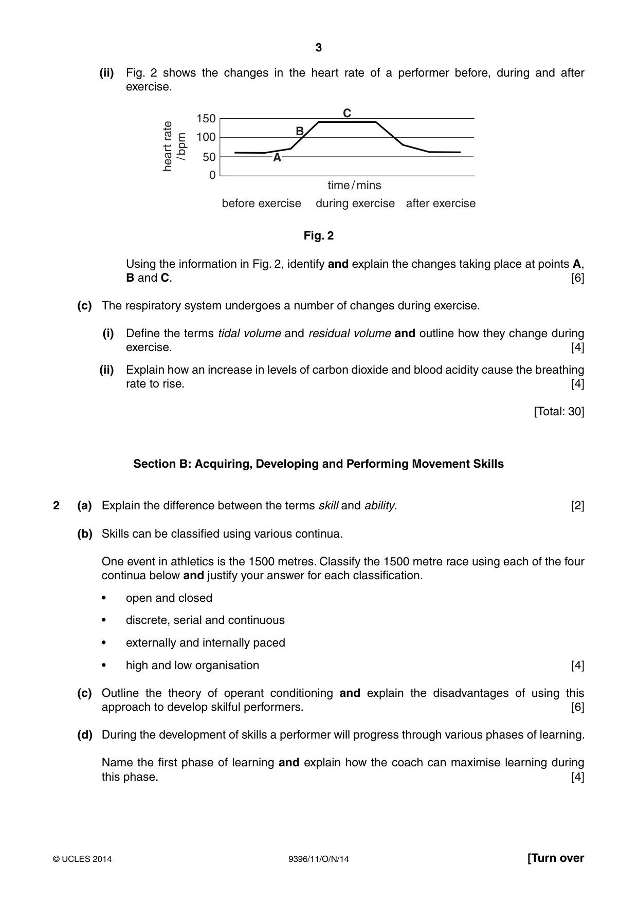 Cambridge A Level Physical Education 9396 2014 Oct/Nov Paper 1 · Variant 1 question paper, page 3 of 4
