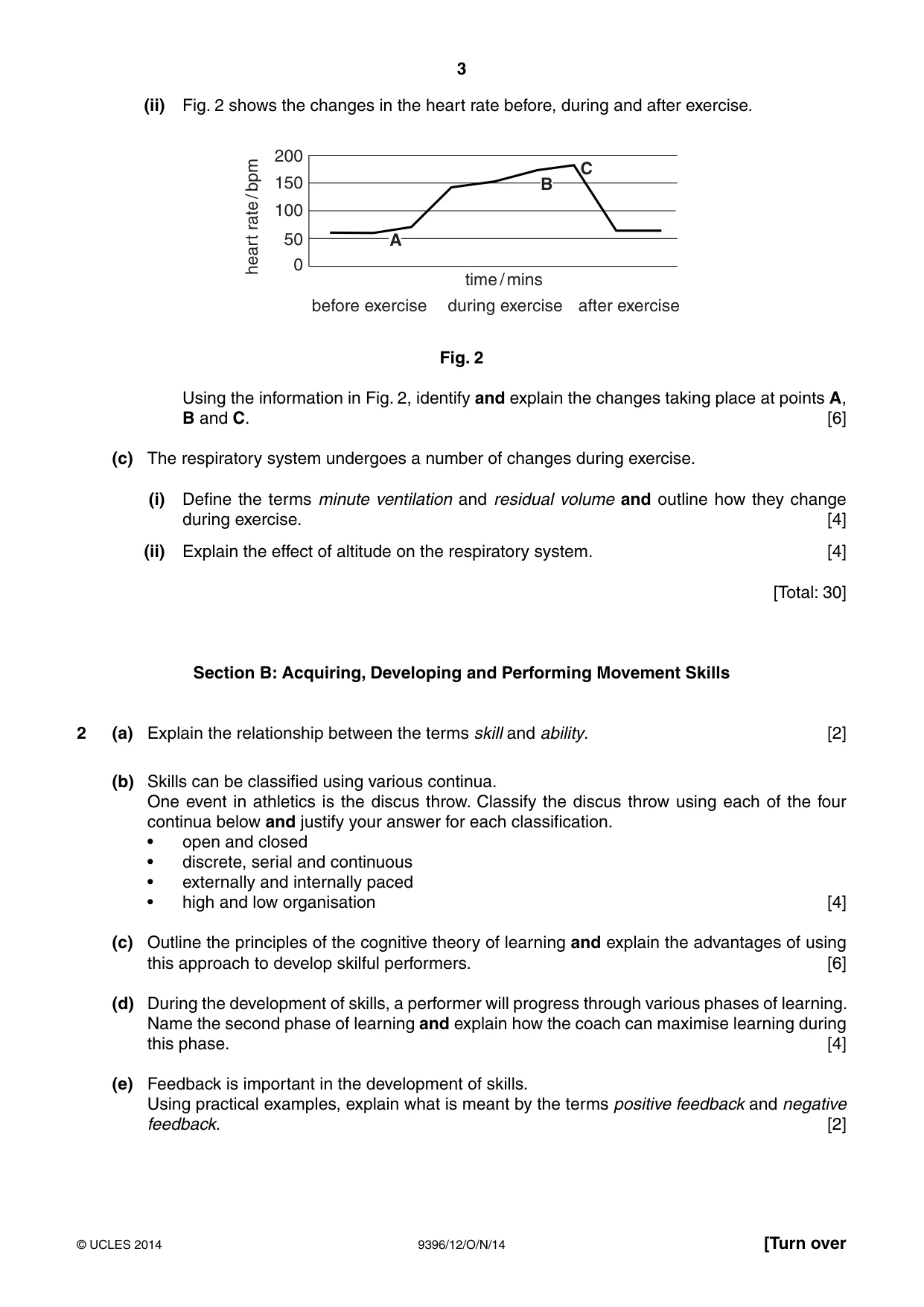 Cambridge A Level Physical Education 9396 2014 Oct/Nov Paper 1 · Variant 2 question paper, page 3 of 4