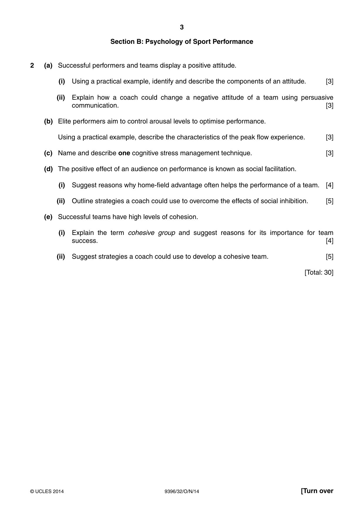 Cambridge A Level Physical Education 9396 2014 Oct/Nov Paper 3 · Variant 2 question paper, page 3 of 4