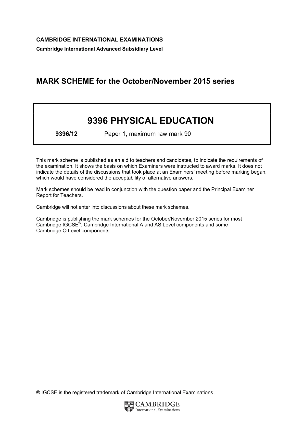 Mark scheme, page 1 of 8