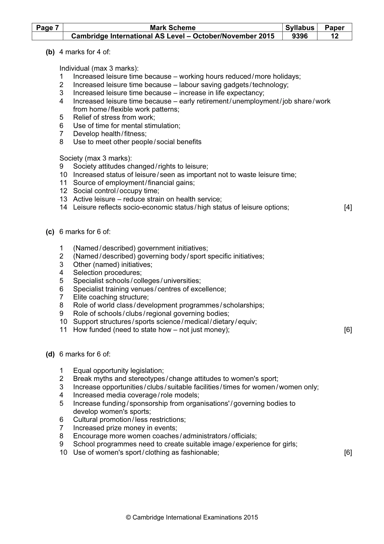 Mark scheme, page 7 of 8