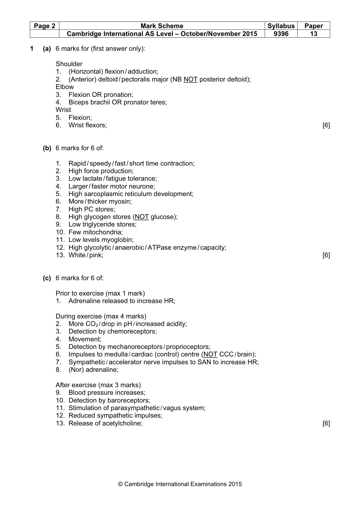 Mark scheme, page 2 of 6