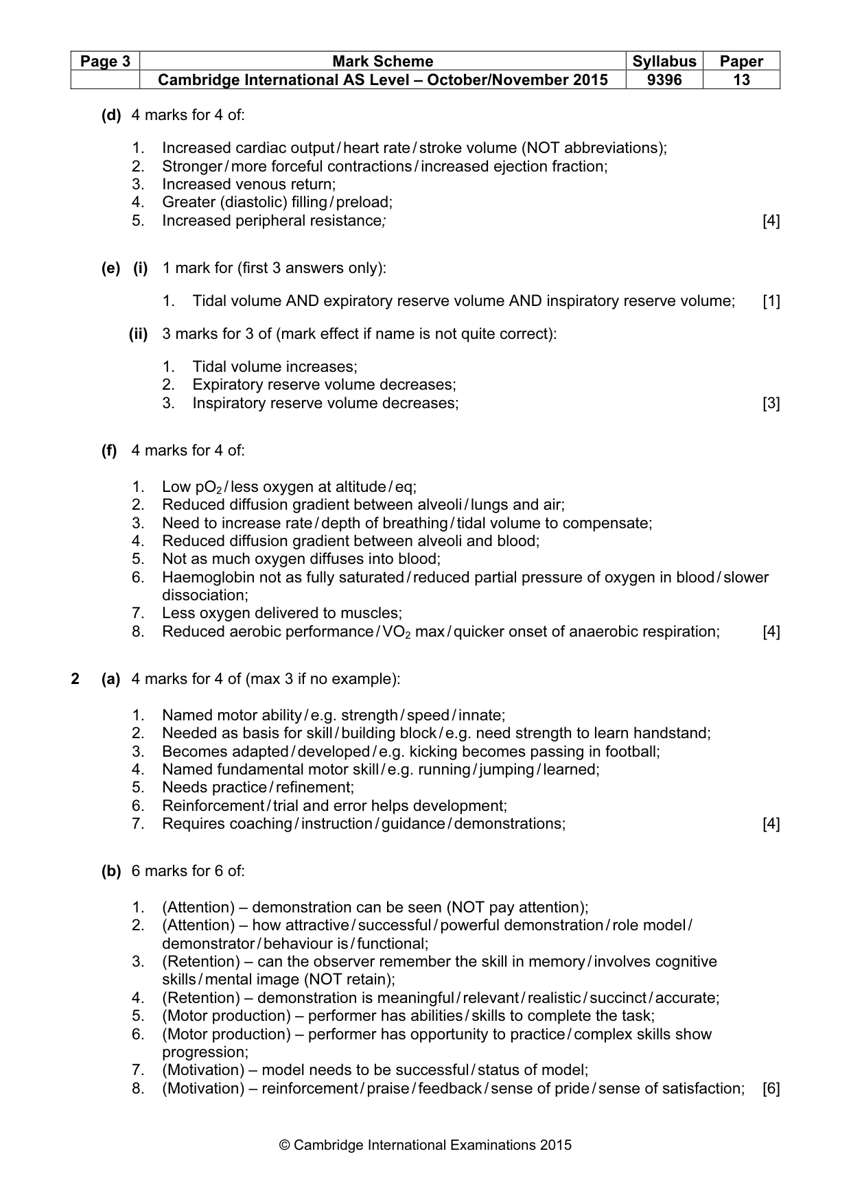 Mark scheme, page 3 of 6
