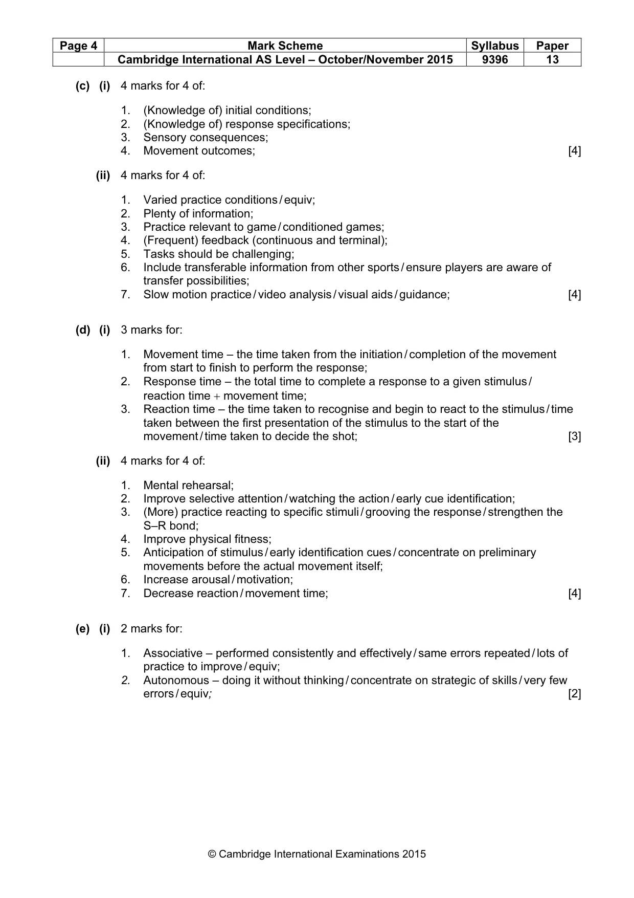 Mark scheme, page 4 of 6