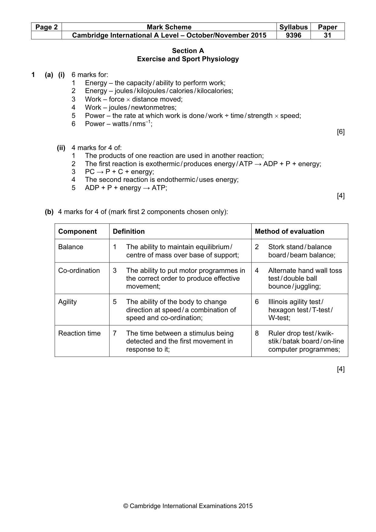 Mark scheme, page 2 of 9