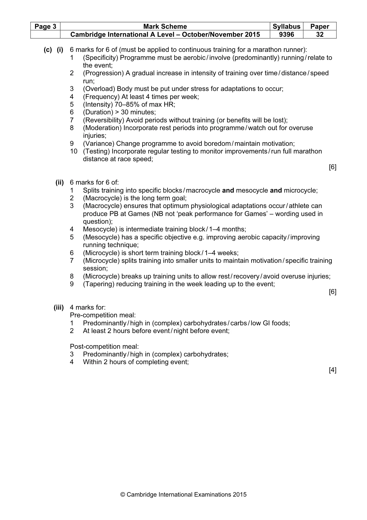 Mark scheme, page 3 of 9