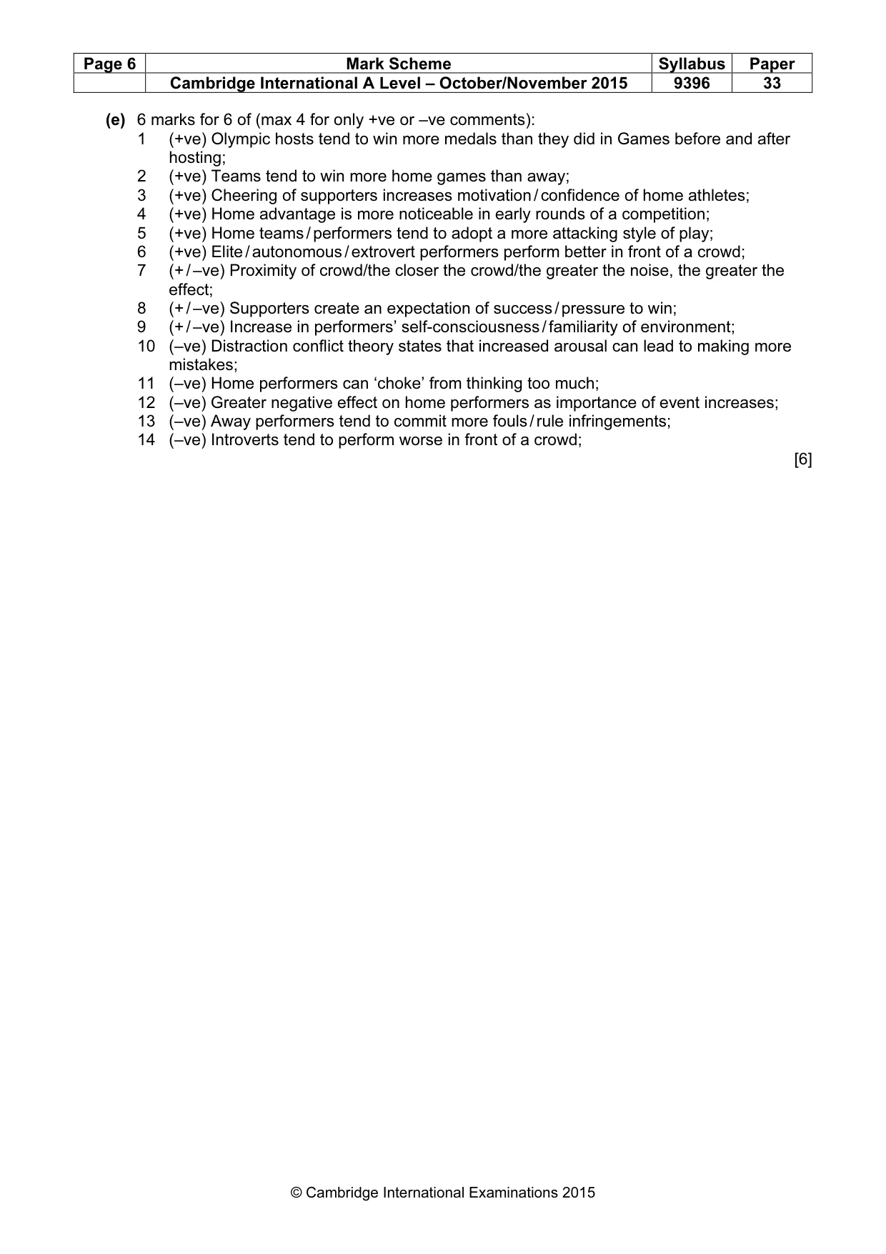 Mark scheme, page 6 of 9