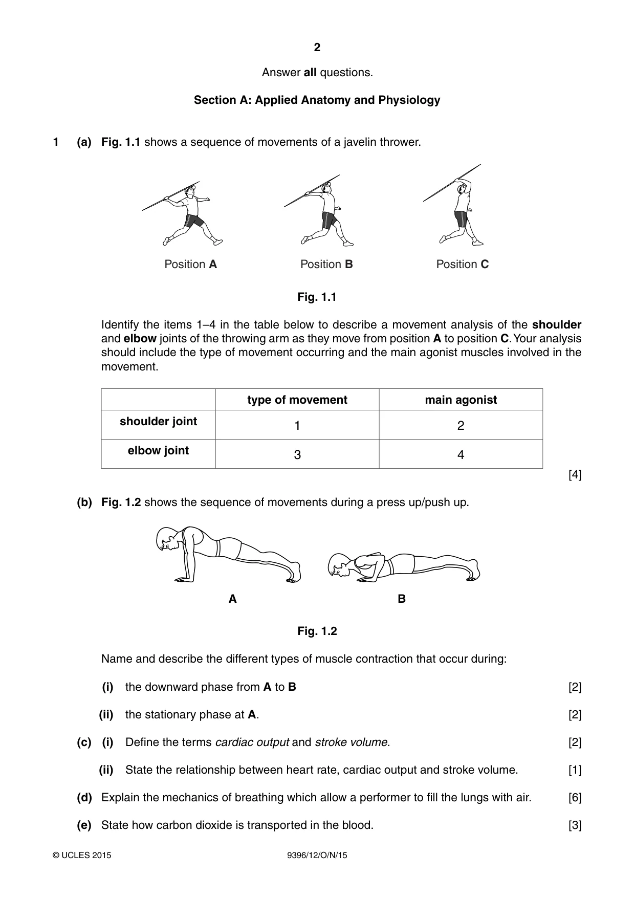 Cambridge A Level Physical Education 9396 2015 Oct/Nov Paper 1 · Variant 2 question paper, page 2 of 4