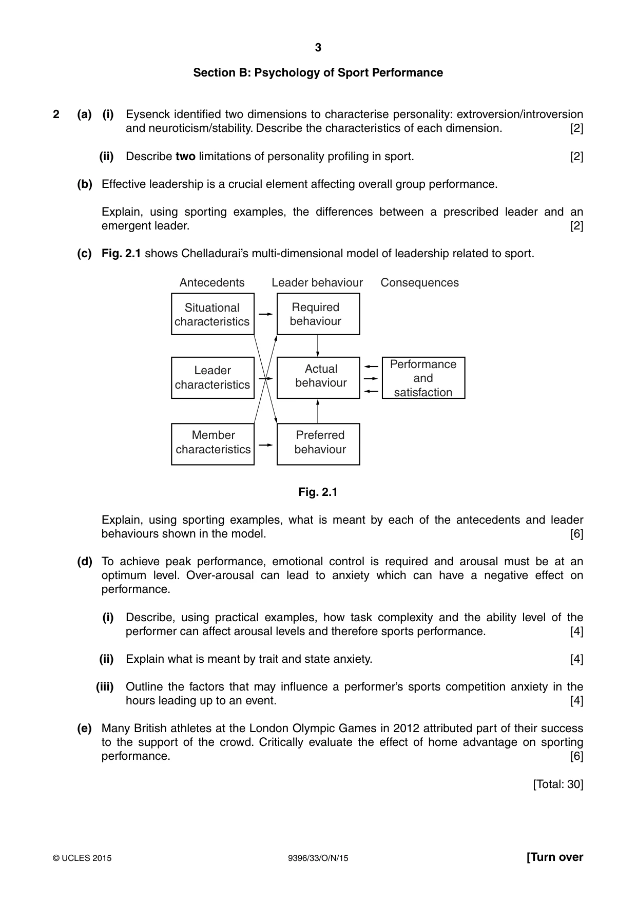 Cambridge A Level Physical Education 9396 2015 Oct/Nov Paper 3 · Variant 3 question paper, page 3 of 4