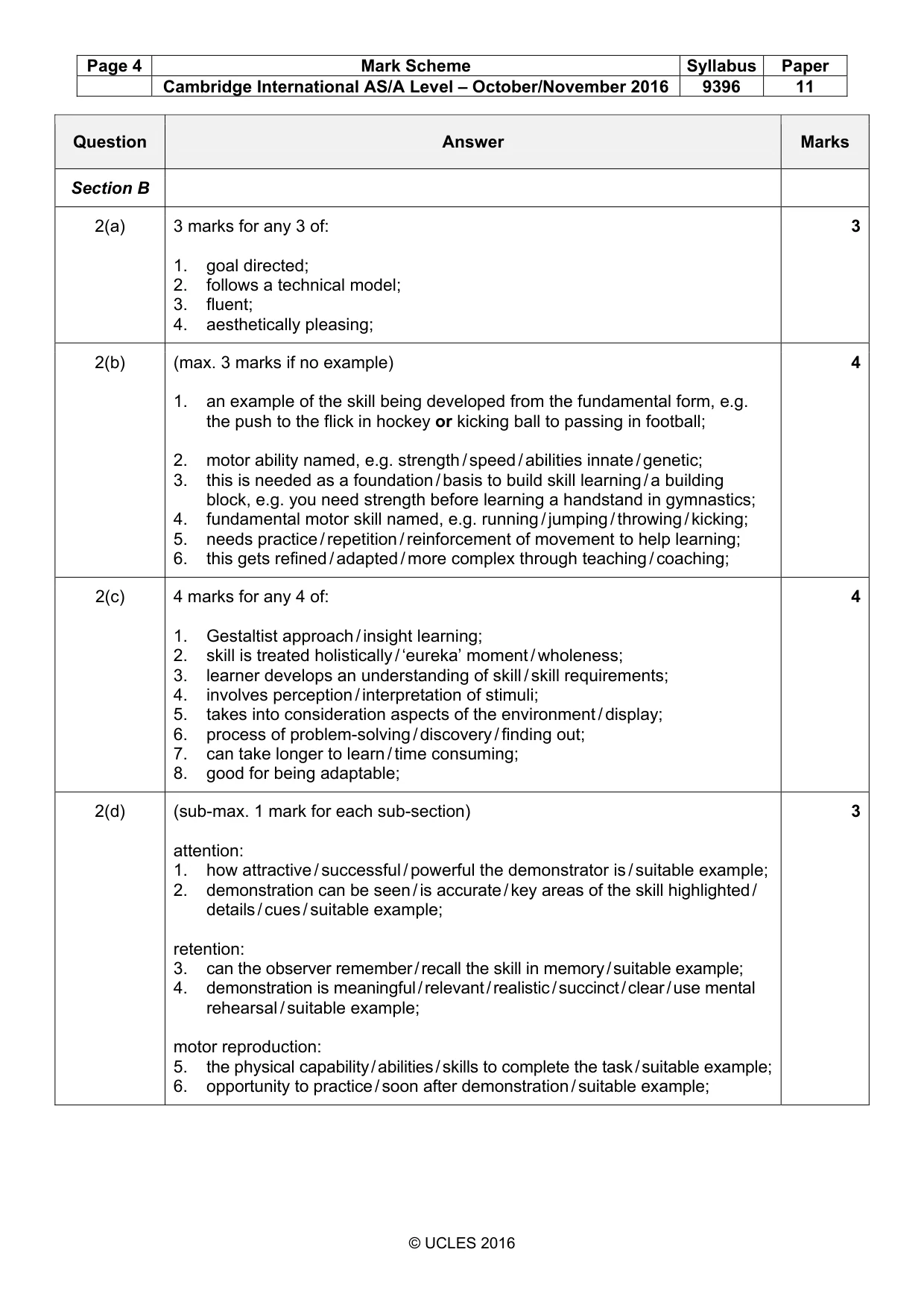 Mark scheme, page 4 of 7