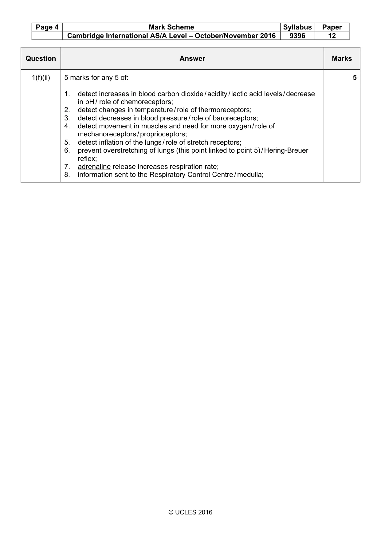 Mark scheme, page 4 of 9