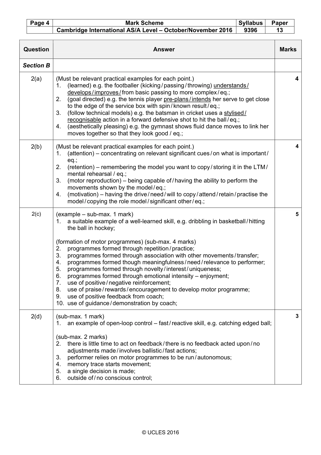 Mark scheme, page 4 of 8