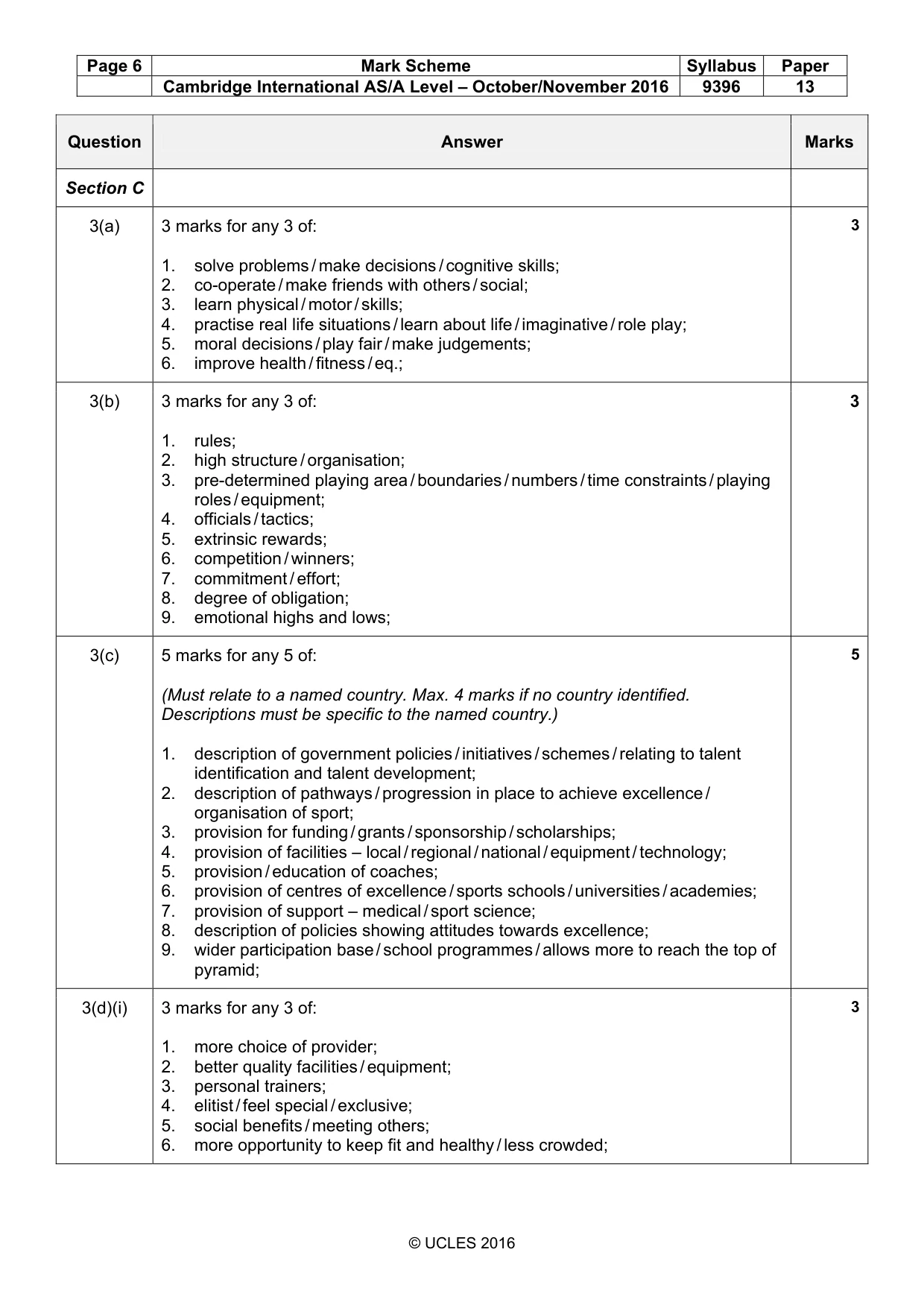 Mark scheme, page 6 of 8