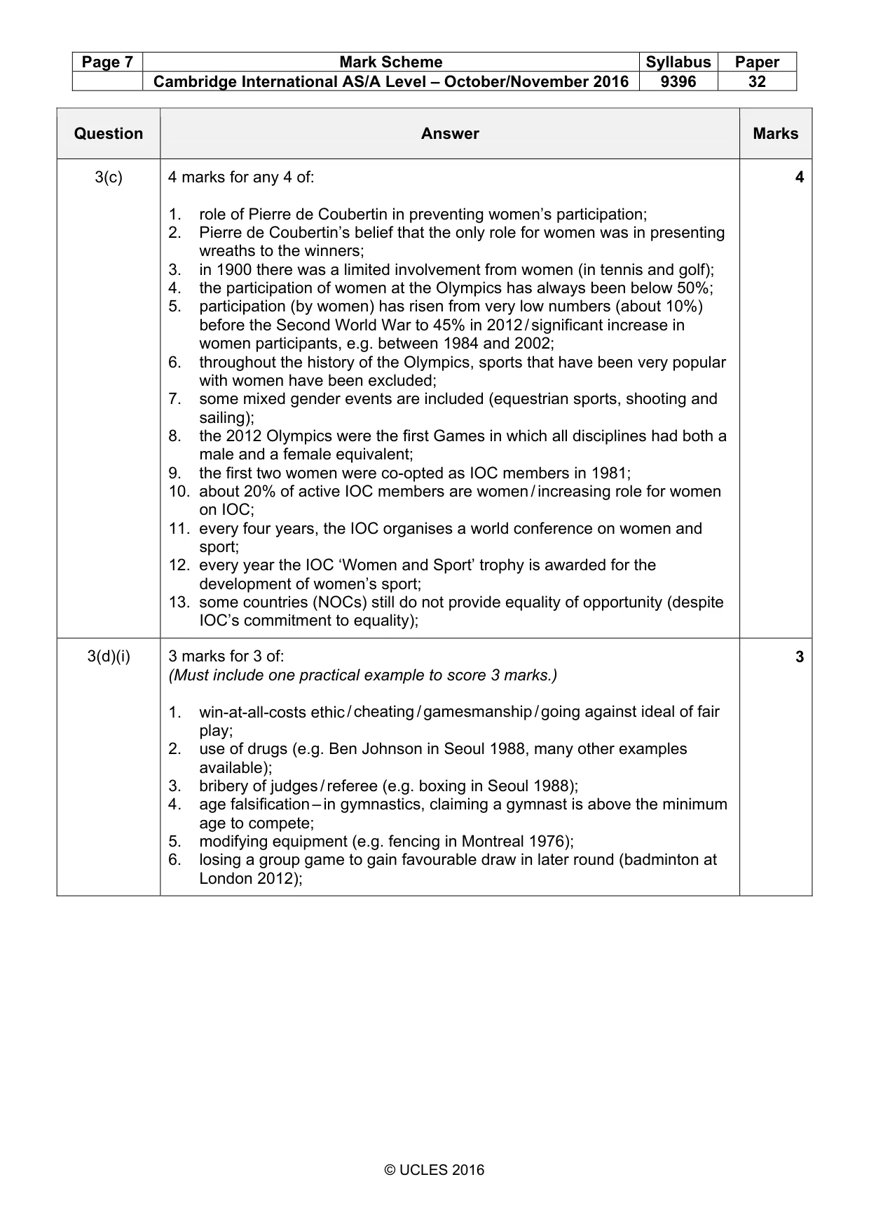 Mark scheme, page 7 of 8