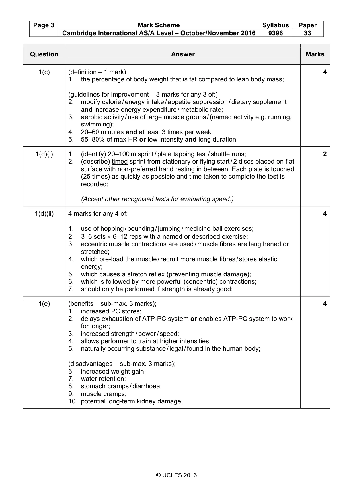Mark scheme, page 3 of 8