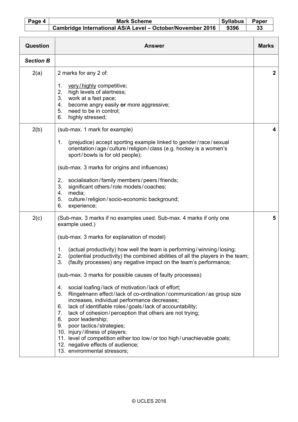 Mark scheme, page 4 of 8