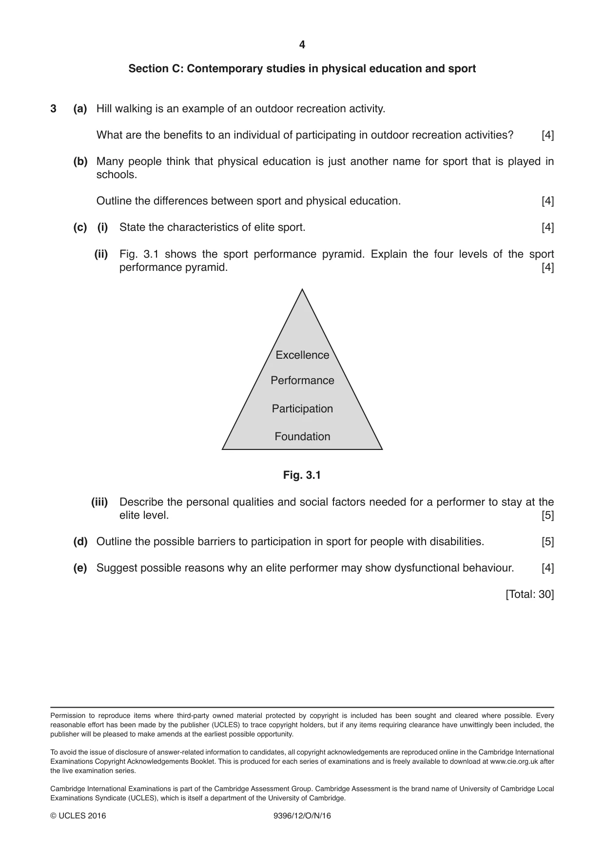 Cambridge A Level Physical Education 9396 2016 Oct/Nov Paper 1 · Variant 2 question paper, page 4 of 4