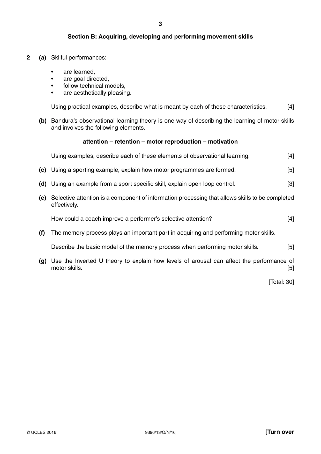 Cambridge A Level Physical Education 9396 2016 Oct/Nov Paper 1 · Variant 3 question paper, page 3 of 4