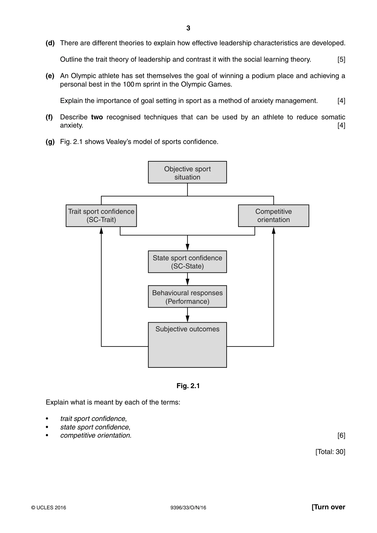 Cambridge A Level Physical Education 9396 2016 Oct/Nov Paper 3 · Variant 3 question paper, page 3 of 4