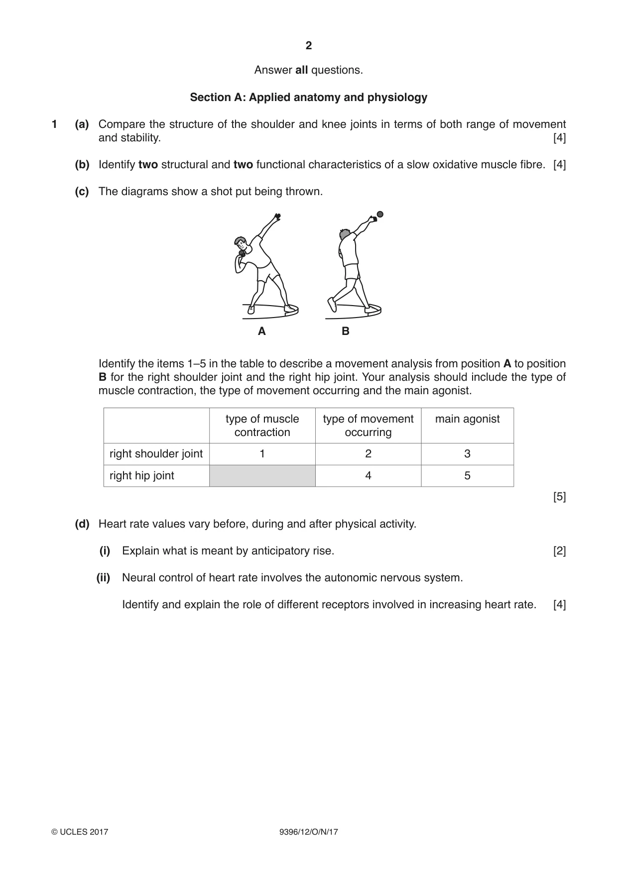 Cambridge A Level Physical Education 9396 2017 Oct/Nov Paper 1 · Variant 2 question paper, page 2 of 8