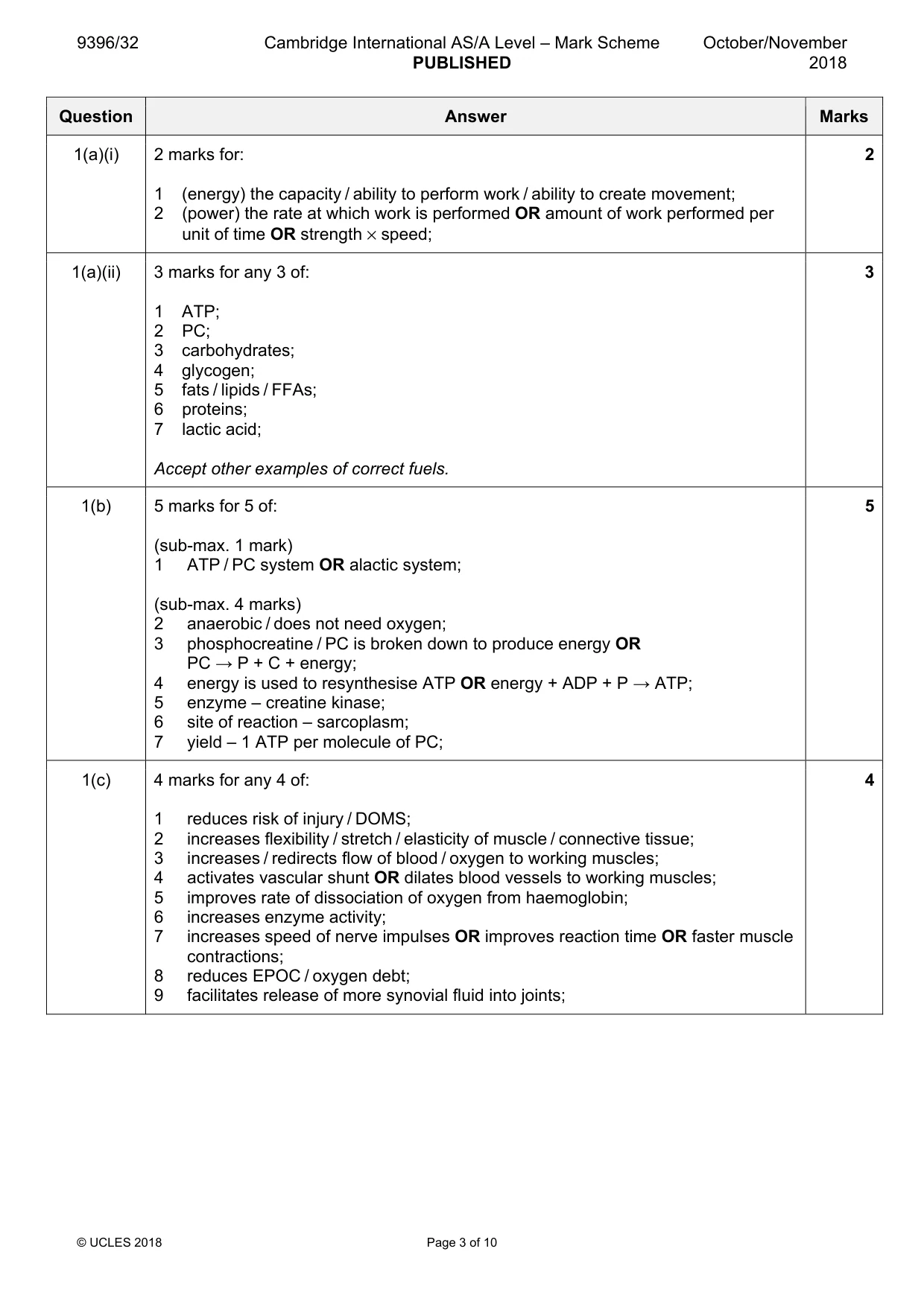 Mark scheme, page 3 of 10