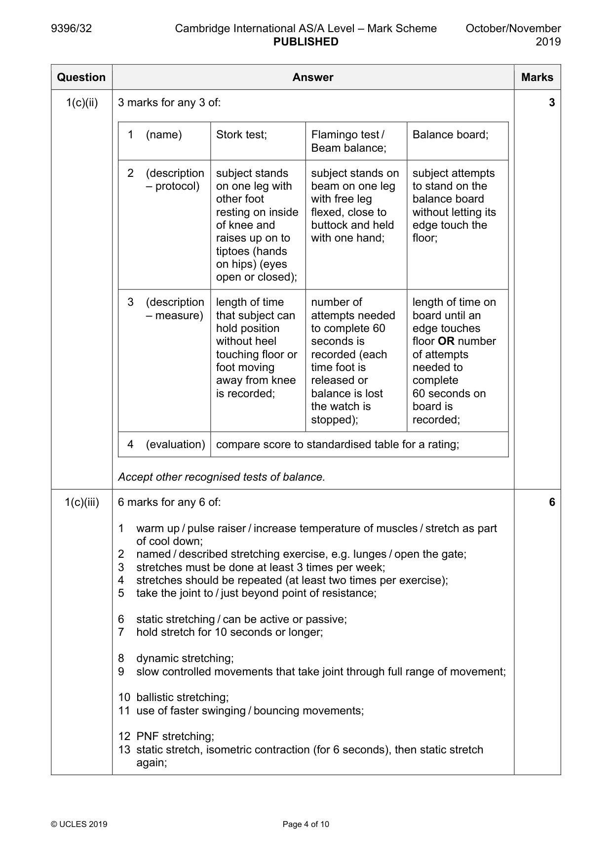 Mark scheme, page 4 of 10