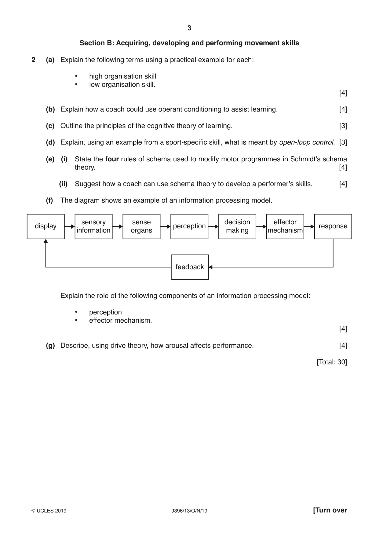 Cambridge A Level Physical Education 9396 2019 Oct/Nov Paper 1 · Variant 3 question paper, page 3 of 4