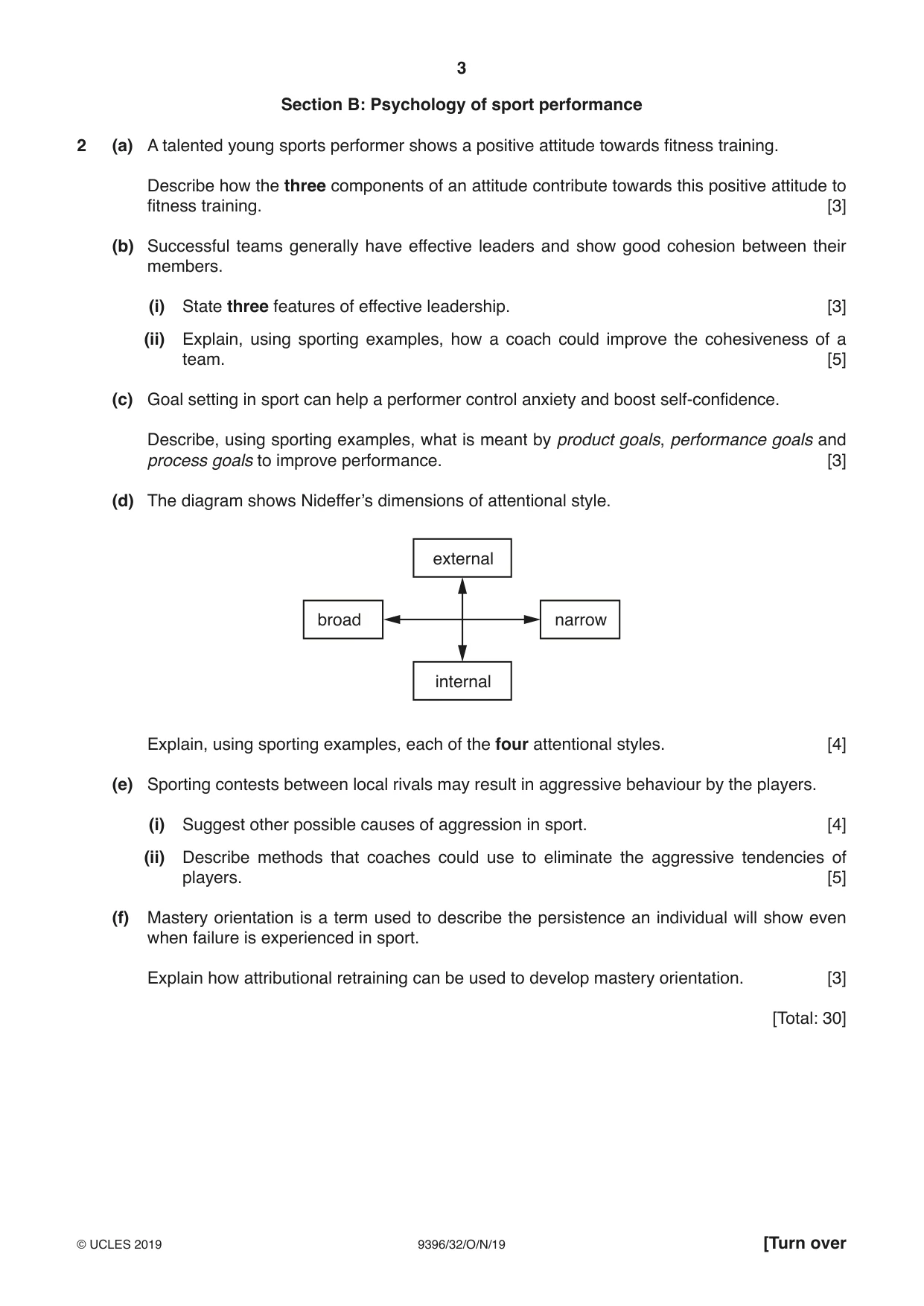 Cambridge A Level Physical Education 9396 2019 Oct/Nov Paper 3 · Variant 2 question paper, page 3 of 4