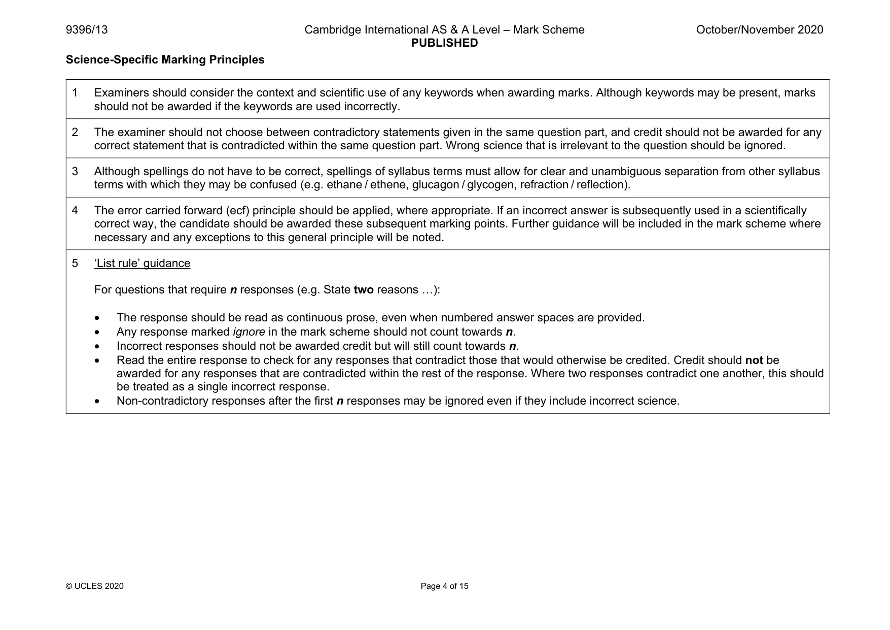 Mark scheme, page 4 of 15