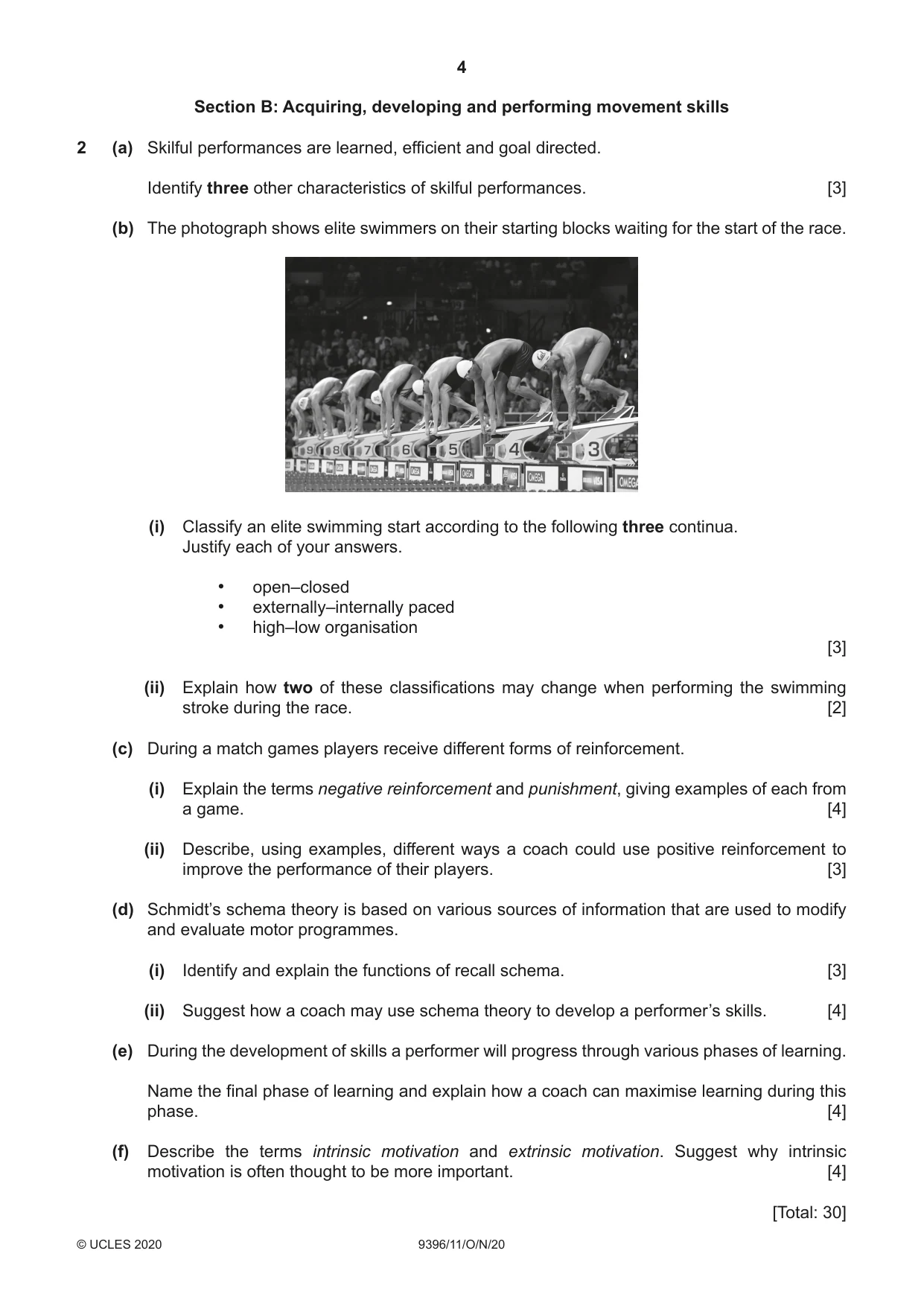 Cambridge A Level Physical Education 9396 2020 Oct/Nov Paper 1 · Variant 1 question paper, page 4 of 8
