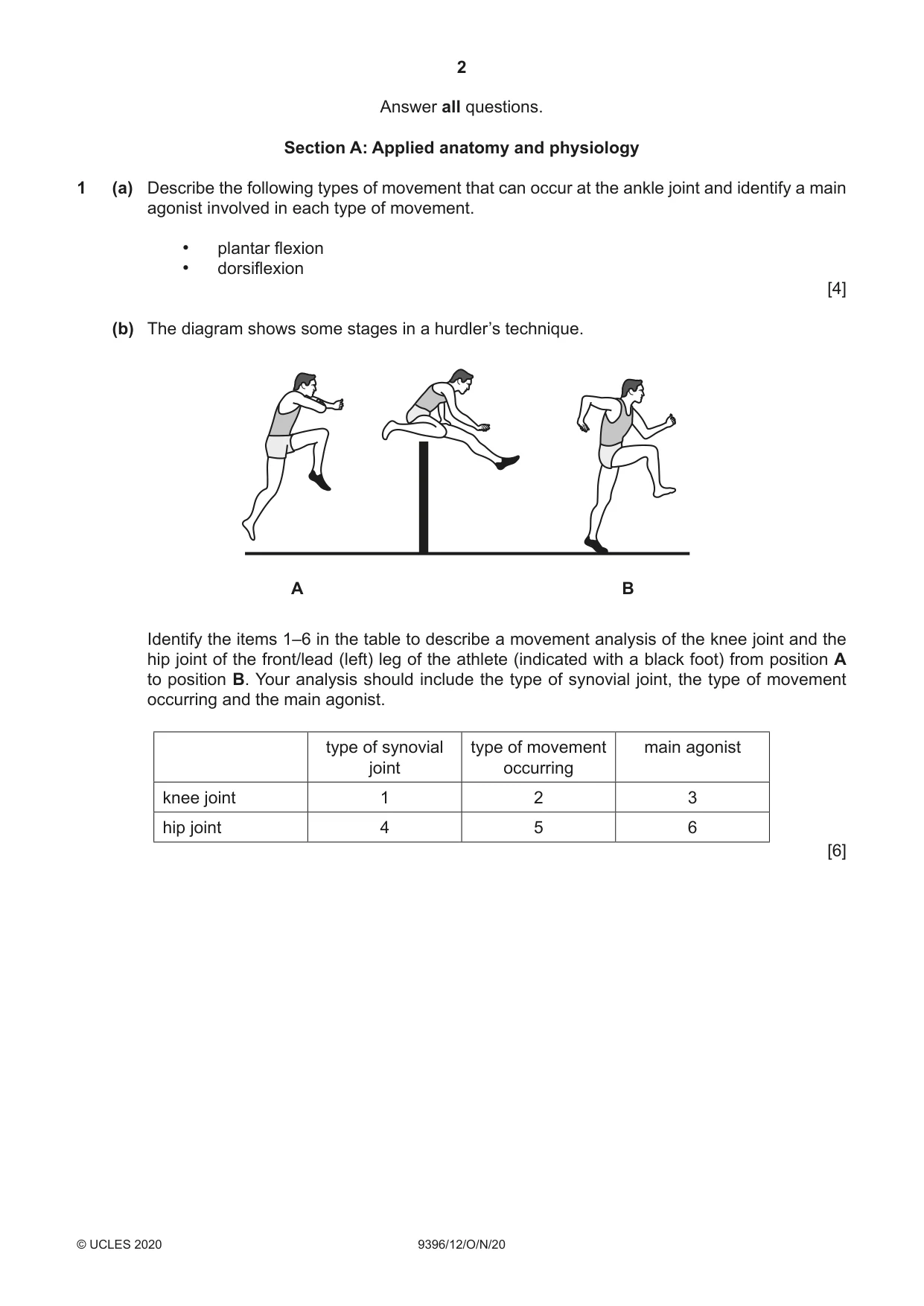 Cambridge A Level Physical Education 9396 2020 Oct/Nov Paper 1 · Variant 2 question paper, page 2 of 8