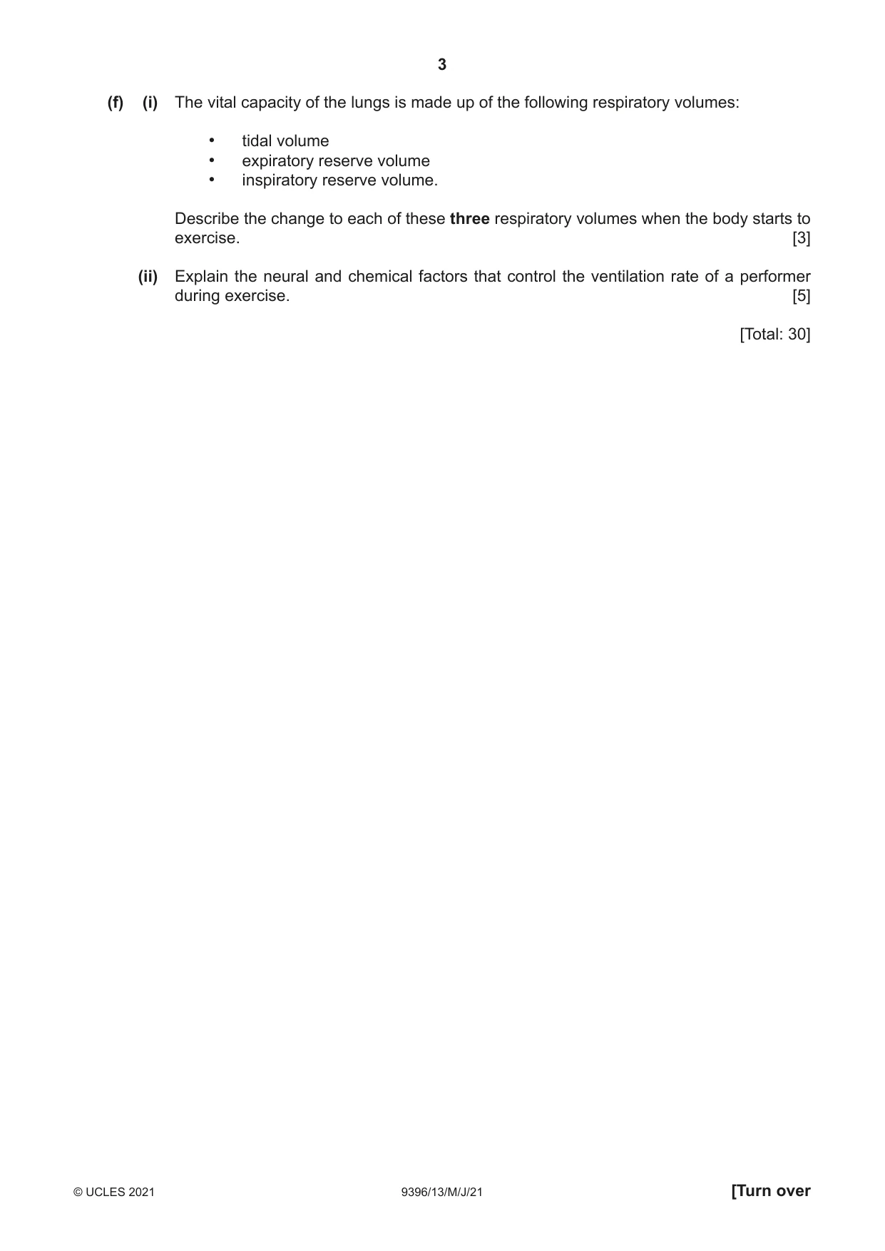 Cambridge A Level Physical Education 9396 2021 May/June Paper 1 · Variant 3 question paper, page 3 of 8