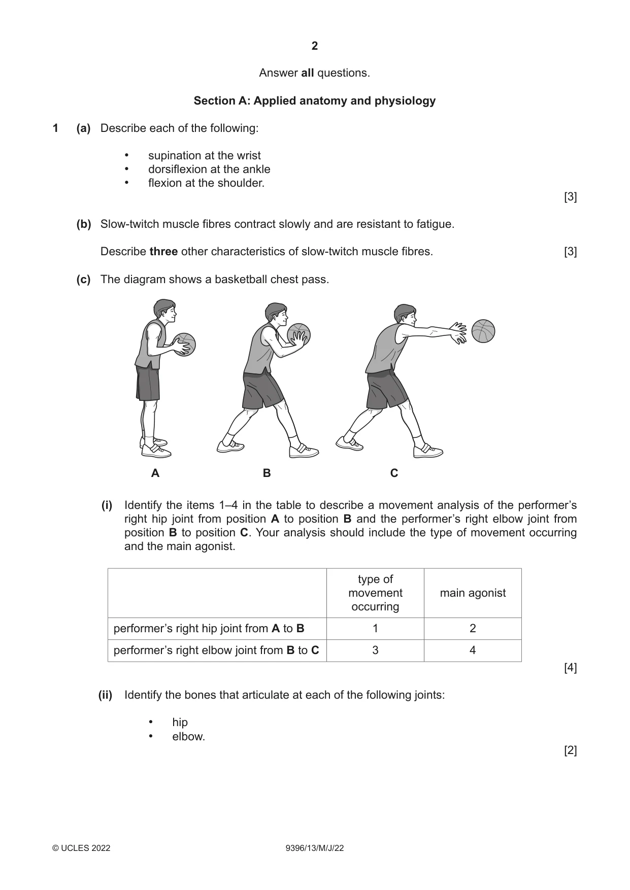 Cambridge A Level Physical Education 9396 2022 May/June Paper 1 · Variant 3 question paper, page 2 of 8