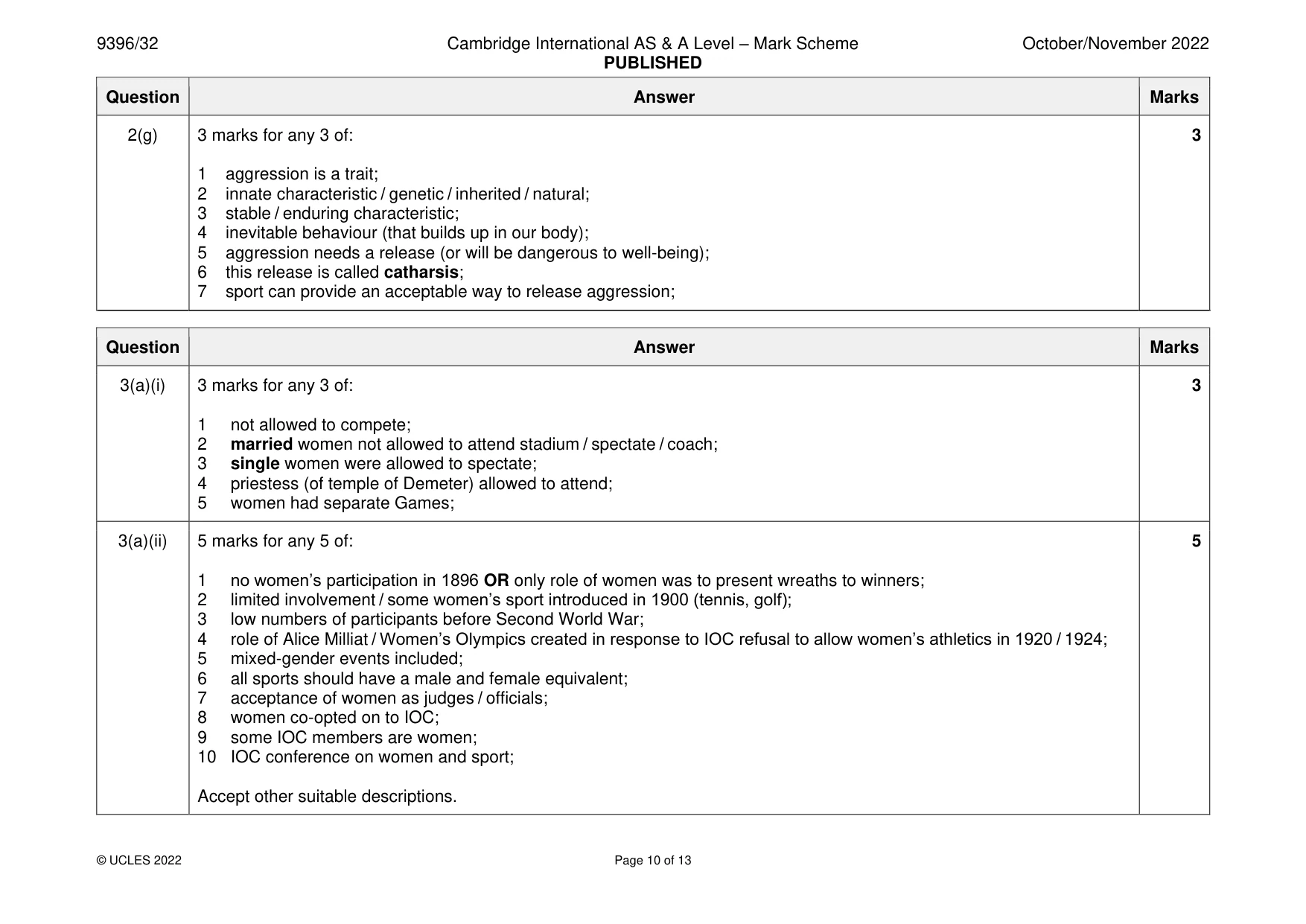 Mark scheme, page 10 of 13